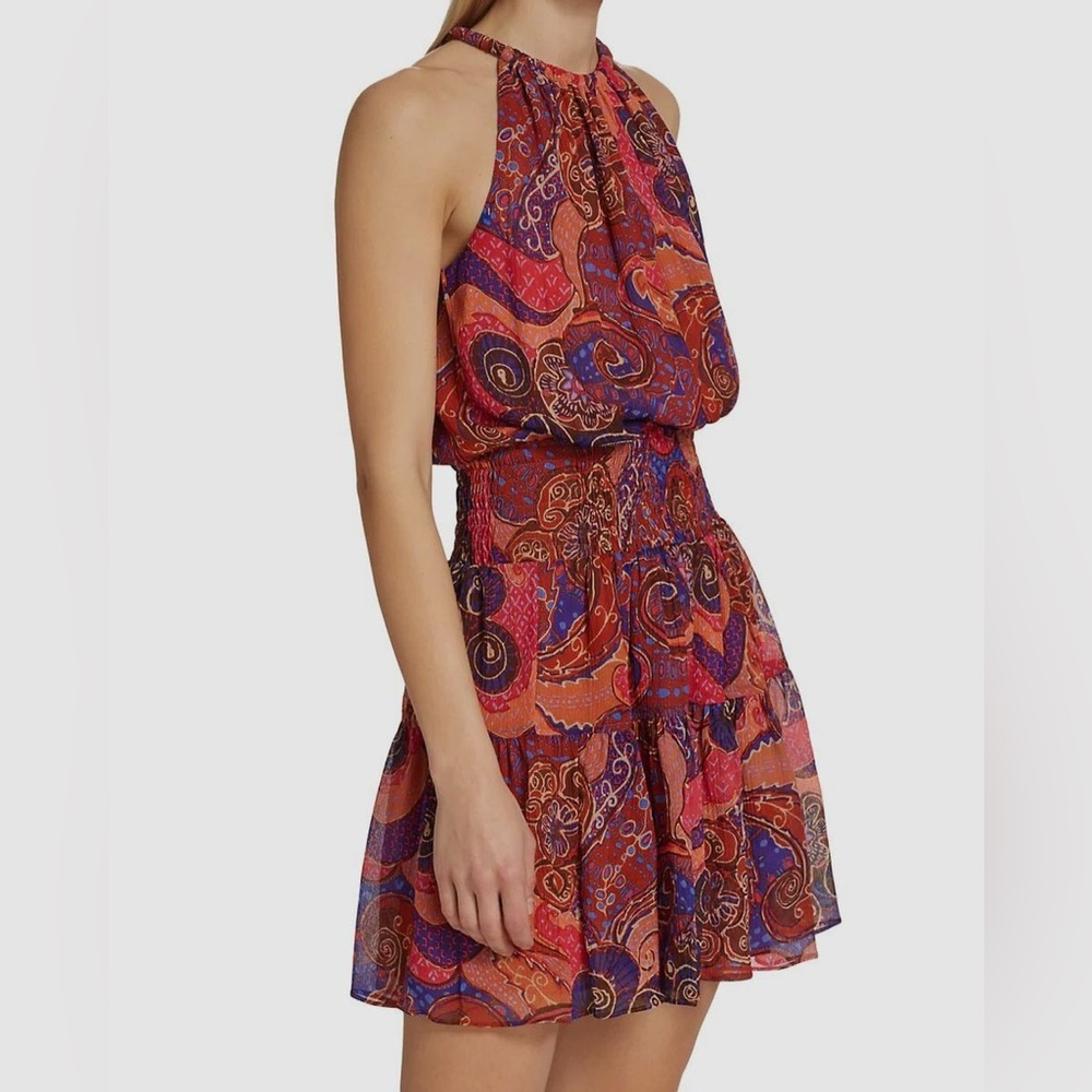 A.L.C. | Cory Paisley High-Neck Mini Dress Small 4